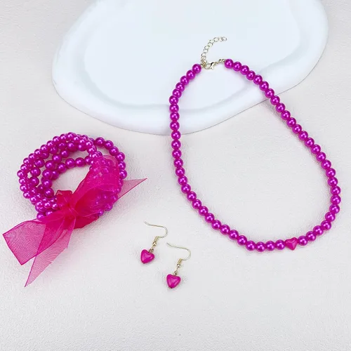 Vista 7 de YBMYCM Juego de 3 piezas de joyería de perlas sintéticas para mujer, incluye gargantilla de perlas sintéticas, 5 pulseras elásticas de perlas