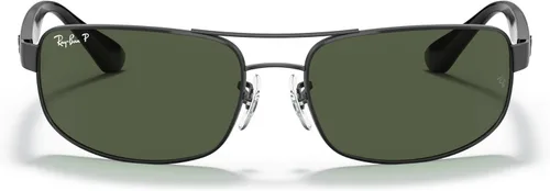 Vista 3 de Ray-Ban Gafas de sol rectangulares RB3445 para hombre Negro/Verde Oscuro Polarizado