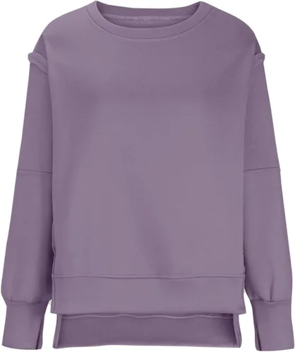 Vista 5 de Sudadera casual de gran tamaño para mujer, manga larga, cuello redondo, sudadera cómoda y a la moda