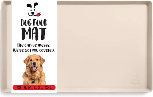 Vista 22 de DogBuddy Tapete antideslizante para la comida y el agua de perros y mascotas, impermeable, de silicona, con bordes, XS (11 x 11 pulgadas), negro