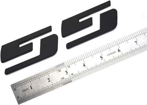 Vista 5 de Aimoll 3 pares de emblemas SS insignias con logotipos 3D para Chevrolet Silverado Gmc Sierra (negro mate)