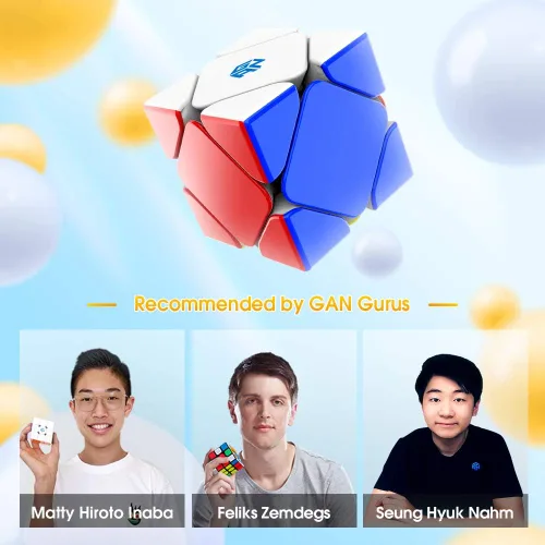 Vista 2 de GAN Skewb 32 imanes, cubo magnético de velocidad Gans Skewb Puzzle Cube Magic Cube versión mejorada de peso ligero GES Pro 90° corte de esquina