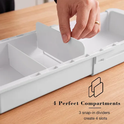 Vista 3 de Organizador de tazas medidoras expandible y organizador de cuchara medidora para cajones profundos, organizador de cajones de cocina ajustable