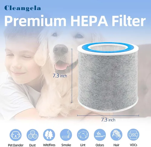 Vista 3 de Filtro de repuesto HP102 compatible con purificador de aire Shark HP100 HP102 HP102PET HP132 HC450 HC451 HC452 HC455 Paquete de 2 filtros