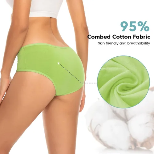 Vista 2 de Benirap Ropa interior de algodón suave para mujer, bragas hipster transpirables, paquete de 5 o 6