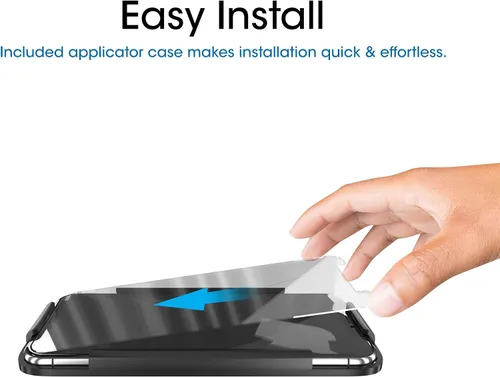 Vista 4 de TechMatte Protector de pantalla de vidrio para iPhone 11 Pro, iPhone XS/X con bandeja de fácil instalación, vidrio templado, paquete de 3 9H Drop
