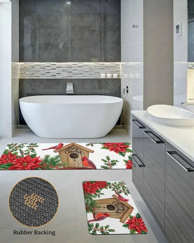 Vista 5 de Snowy Farmhouse - Tapete de baño para bañera, antideslizante, de secado rápido y absorbente, de tierra de diatomeas, para fregadero de cocina
