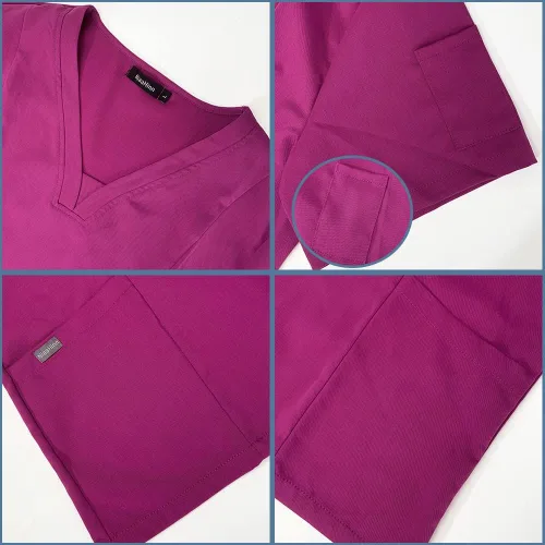 Vista 3 de VIAOLI Uniforme médico para mujer, unisex, ajustado, clínico, para sala de operaciones, trabajo, accesorios de traje para correr Negro