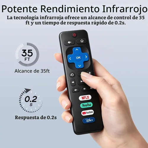Vista 5 de Paquete de 4 controles remotos de repuesto para Roku TV, control remoto