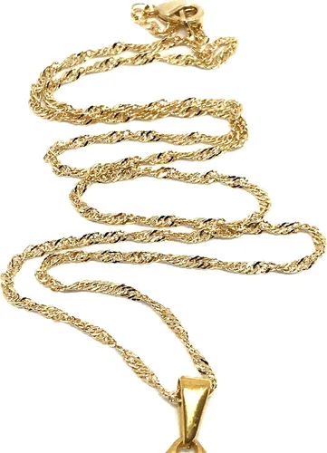Vista 6 de LESLIE BOULES Collar vintage con medalla milagrosa chapada en oro de 18 quilates cadena de 19 pulgadas de largo Metal