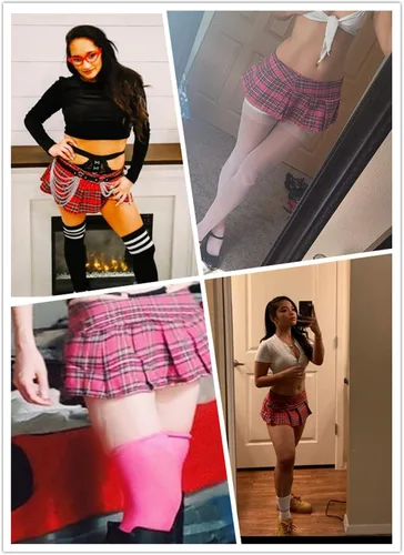 Vista 5 de Lziizl Falda de lencería para mujer, vestido de falda plisada a cuadros