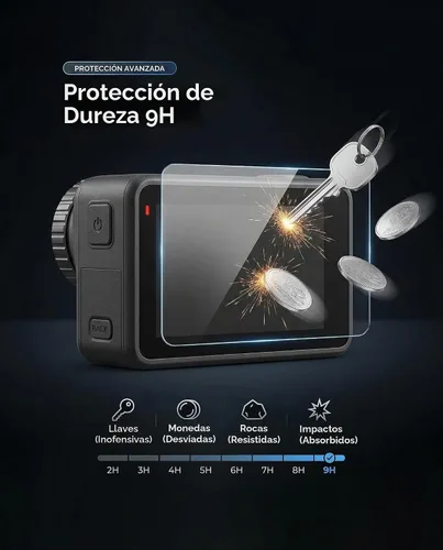Vista 2 de iDaPro Protector de pantalla + protector de lente para DJI Action 6, 9H