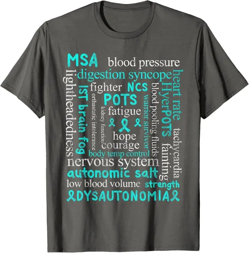 Vista 18 de Autonomic Disorders Teal Ribbon Camiseta para pacientes