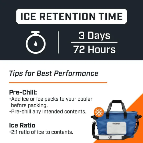 Vista 3 de Bushnell Soft Coolers Insulated Portable Ice Chest The Best Bag Cooler for Beach, Drinks, Beverages, Travel, Camping, Picnic, Leak-Proof with Azul