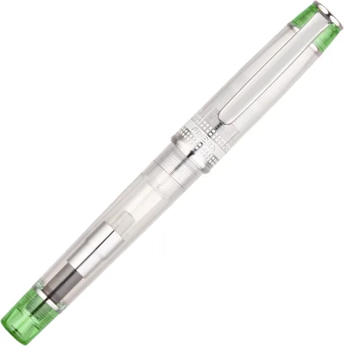 Vista 2 de Pilot Prera Iro-Ai - Pluma estilográfica transparente con punta de caligrafía verde (FPRN-350R-TLGCM)