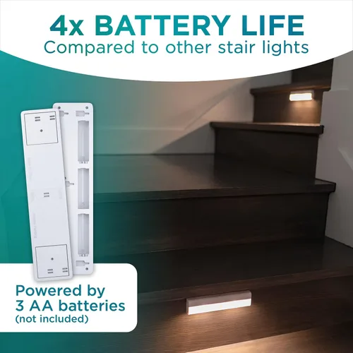 Vista 7 de Brilliant Evolution Luces de escalera LED inalámbricas 6 unidades - Luz LED con sensor de movimiento - Luces de armario operadas por batería - Luz