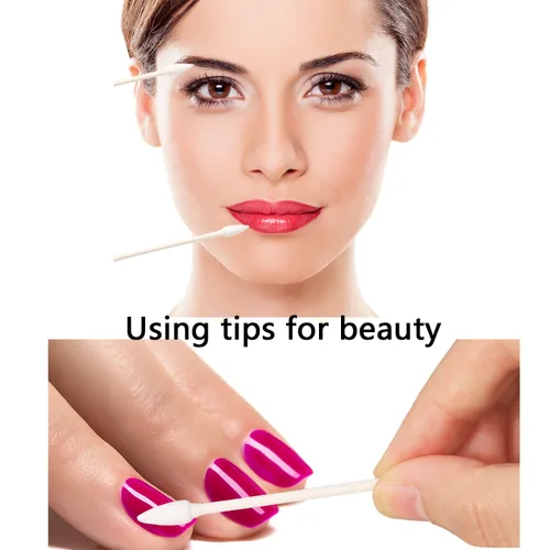 Vista 4 de 400 hisopos de algodón con puntas de doble precisión con palitos de cartón, brotes desechables de algodón para limpieza de maquillaje y pintura