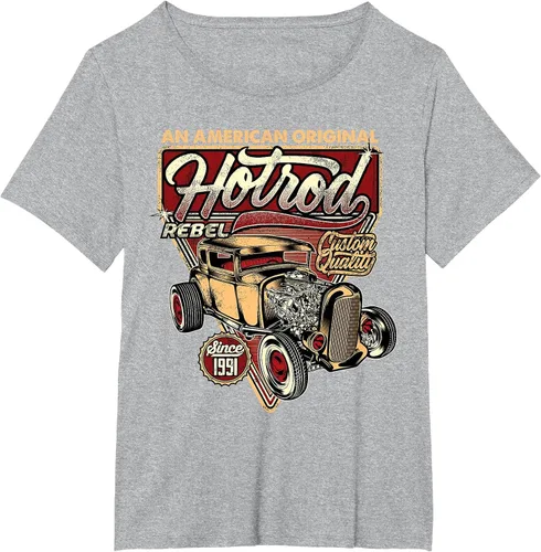 Vista 49 de Camiseta vintage Hot Rod Speed and Power para hombre Asphalt Grey