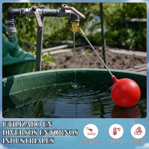 Vista 6 de Válvula de flotador de acero inoxidable de 3/4 pulgadas para tanque de agua y canal, diseño resistente con varilla de ángulo ajustable, bola