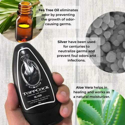 Vista 6 de Classic ToppCock Silver Ball - Gel desodorante para hombres, control de olores sin enjuague para ingle y áreas íntimas, comodidad antirozaduras