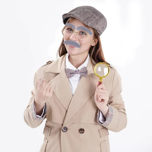 Vista 14 de HOVEOX Conjunto de accesorios de disfraz de detective: sombrero, disfraz de disfraz, accesorio para Halloween