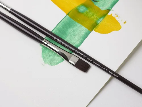 Vista 4 de Winsor & Newton Galeria - Paquete de pinceles acrílicos, mango largo, paquete de 3, #1, negro, 4, 4, 12