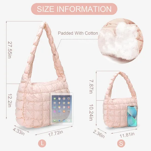 Vista 6 de Bolsa acolchada para mujer, bolsa acolchada ligera, bolsa acolchada para el hombro