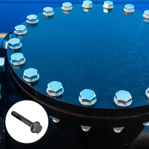 Vista 3 de METALLIXITY Pernos de cabeza hexagonal con brida (M6x40mm) 5pcs, perno de brida hexagonal Tornillo de media rosca, para sujetadores de hardware