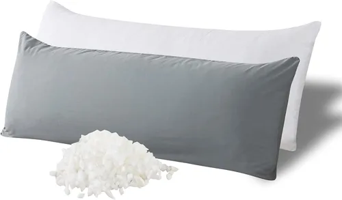 Vista 10 de WhatsBedding Almohada corporal de espuma viscoelástica con funda de algodón transpirable con cremallera, almohada de cuerpo completo para adultos