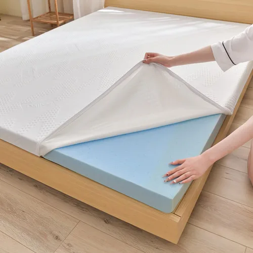 Vista 17 de Cubrecolchón de espuma viscoelástica de gel, protector de colchón refrescante, cubrecolchón de cama con infusión de gel con funda extraíble lavable