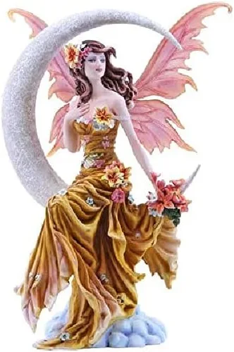 Vista 2 de Pacific Giftware Figura coleccionable de cuatro elementos, luna celestial, hada, tierra, viento, escarcha, fuego, inspiración artística de Nene