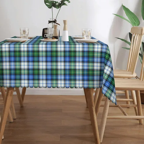 Vista 3 de Mantel rectangular, vestido de Clan MacNeil a cuadros azul y verde, resistente a cuadros, lavable, mantel decorativo para comedor, interior y 7