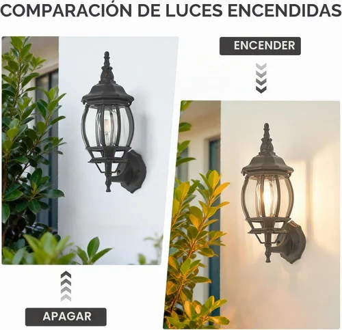 Vista 4 de Paquete de 2 lámparas de aluminio impermeables para exteriores, luces de porche exteriores, apliques de pared al aire libre, luces de porche 2
