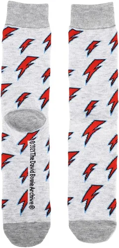 Vista 3 de Bioworld David Bowie Ziggy Stardust Music Icon - Calcetines casuales unisex para hombre, paquete de 3, Negro