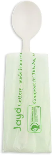 Vista 14 de Jaya Cubiertos 100% compostables de 6.5 pulgadas, tenedor, negro, caja de 1000