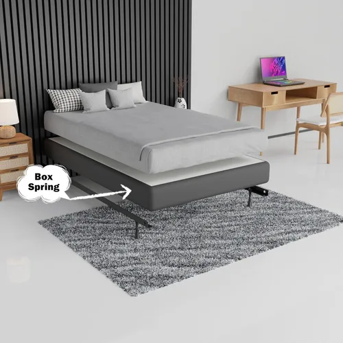 Vista 3 de Spring Coil Bobina, somier resistente de 4.5 pulgadas para soporte de colchón, base de madera natural duradera y fácil de montar, para Queen
