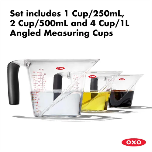 Vista 6 de OXO Good Grips - Picador de verduras + juego de tazas medidoras en ángulo de 3 piezas