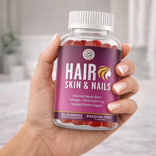 Vista 9 de Grab The Gold Vitaminas para el cabello, la piel y las uñas para mujeres, gomitas con 6000 mcg de biotina y colágeno, 10 vitaminas y minerales