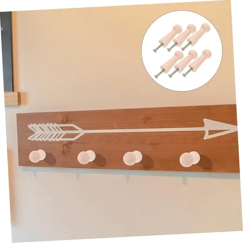 Vista 4 de EXCEART Perchas blancas para colgar la ropa, colgadores de pared, perchas de madera, perchas de pared para toallas, colgadores de pared para colgar