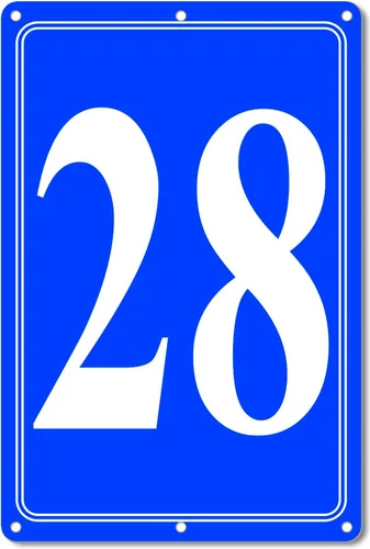 Vista 13 de Premium Aluminum Number Signs, Metal 12" X 8" Blue Numbered Sign Outdoor for Parking Lots, Floor, Dock, Court, Aisle, Field, High Visibility, No