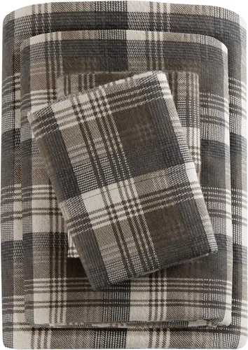 Vista 20 de Woolrich - Juego de sábanas de algodón con estampado de dijes de cabaña, sábanas de franela 100% algodón, juego de ropa de cama cálido y mullido