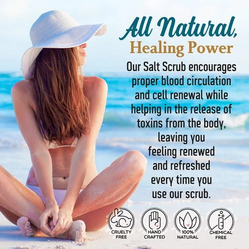 Vista 7 de Exfoliante corporal – Exfoliante de sal del Mar Muerto pura para manos y cuerpo, 16 onzas líquidas hidratante cuidado de la piel para acné corporal
