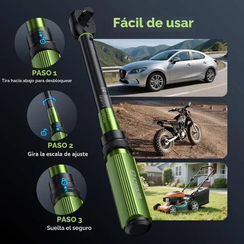 Vista 2 de etoolab Llave dinamométrica de clic de transmisión de 3/8 pulgadas - 5-50 pies-libras/5-69.4 Nm, llave dinamométrica de clic ajustable bidireccional