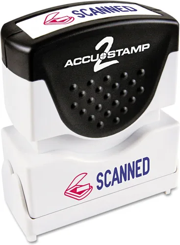 Vista 6 de ACCUSTAMP sello "APPROVED" con protección microban, sello con pretinta, con mensaje rojo y azul (035525)