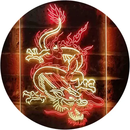 Vista 9 de ADVPRO Hombre Dragón Chino Cueva Garaje Tatuaje Dual Color LED Neon Sign Azul y Rojo 8 x 12 pulgadas st6s23-i3780-br