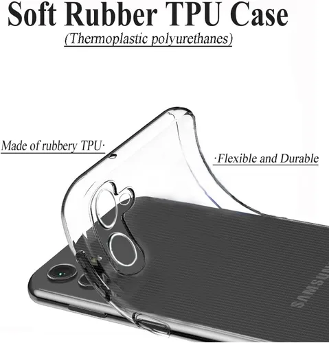Vista 4 de Unov Funda diseñada para Galaxy A06 4G, funda transparente con [patrón antideslizante en relieve], protección delgada a prueba de golpes
