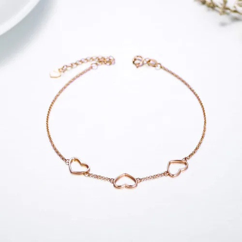 Vista 4 de SISGEM Tobillera de corazón de oro de 14 quilates para mujer, pulsera de tobillo de amor de oro real, joyería de pie para ella, 8.4-10 pulgadas