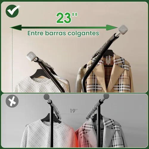 Vista 5 de Raybee Perchero resistente de alta capacidad 285KG, perchero para ropa con varillas dobles y cesta de almacenamiento, perchero portátil para ropa