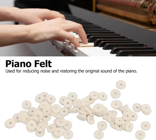 Vista 3 de Arandela de piano, teclado de piano, arandelas de fieltro, riel de equilibrio, perforaciones de riel de equilibrio, accesorio de reparación