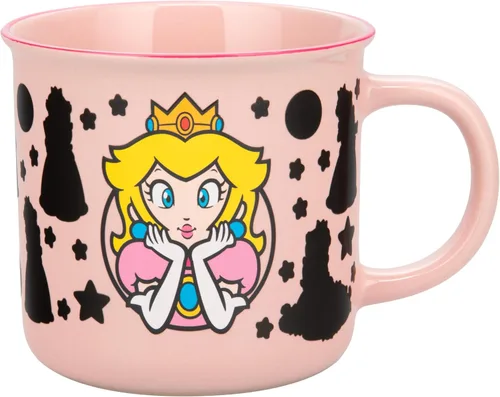 Vista 4 de Paladone Super Mario Princess - Taza de café de cerámica rosa con licencia oficial de Nintendo para bebidas calientes, regalo para jugadores
